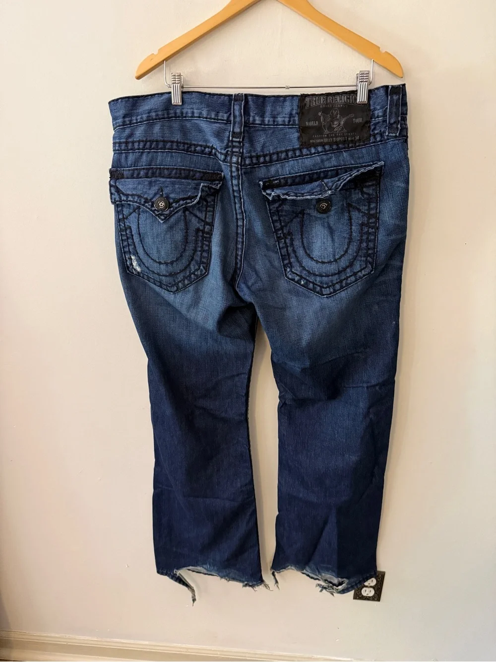 Y2K vintage True Religion Indigo Blue Jeans Billy Super T sz 38